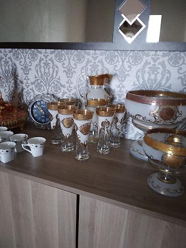 sud separatoru: Çay dəsti, rəng - Qızılı, Farfor — 2
