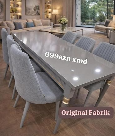 dekor aboy: Qonaq otağı üçün, Açılmayan, Dördbucaq masa, 6 stul — 1