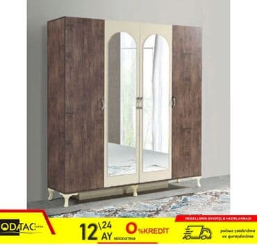 Dolablar: Yeni, Açılan, 4 qapılı Düz dolab, Dəhliz dolabı, Azərbaycan — 1