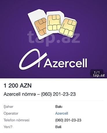sazz 4g bakı: Nömrə: ( 060 ) ( 2012323 ), Yeni — 1