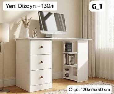 siyirme: Yeni dizayn iş masası – 130₼ - Rəng: ağ - Ölçü: 120×75×50 sm — 1