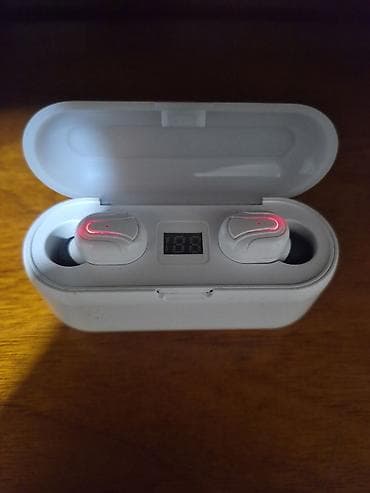 Simsiz Bluetooth qulaqlıq dəsti – şarj qutusu ilə F9 TWS - Rəng: ağ -