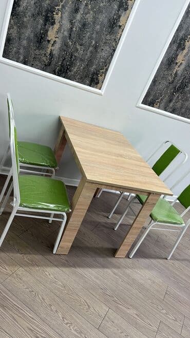 stol və stul dəstləri: Yeni, Kvadrat masa, 4 stul, Açılmayan, Stullar ilə, Metal, Azərbaycan — 2