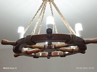 ucuz lüsturlar: Çılçıraq, 6 lampa, Taxta — 5