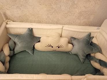 bulud mebel: Oğlan və qız üçün, Dördbucaq, Beşik, Dəst ilə, Matras ilə, Yellənmə mexanizmsiz — 3