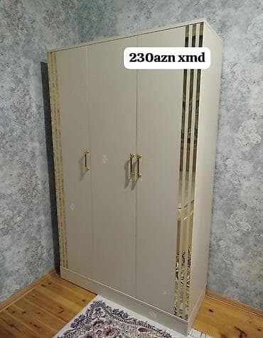 kohne skaf: Yeni, 3 qapılı, Bej, Digər material, Açılan, Düz dolab — 1
