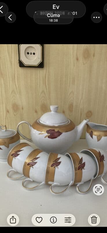 alətlər dəsti: Qəhvə dəsti, rəng - Ağ, Farfor, 6 nəfərlik — 4