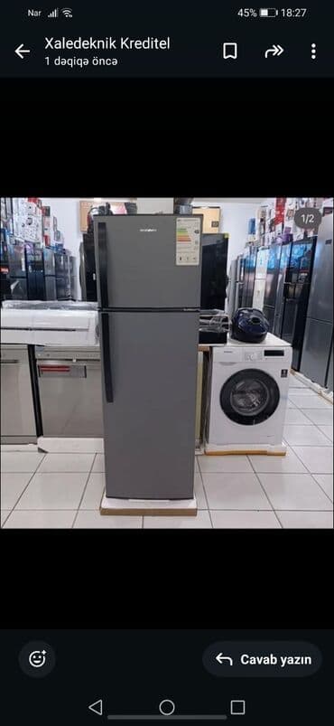 ev soyuducuları: Новый 2 двери Shivaki Холодильник Продажа, цвет - Серый, С колесиками — 1