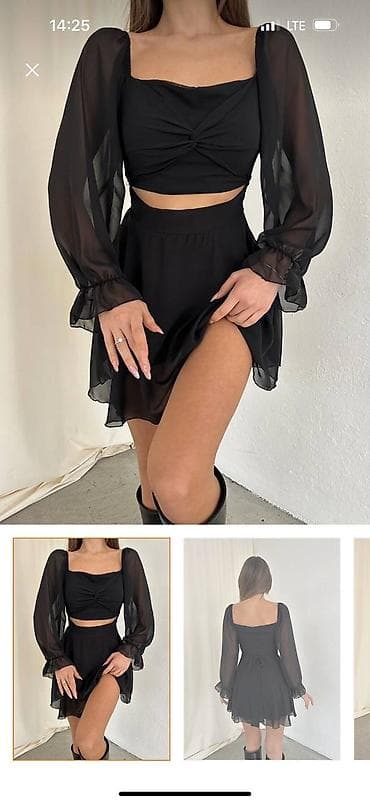 vecerni don: Коктейльное платье с вырезом и шелковыми рукавами — 1