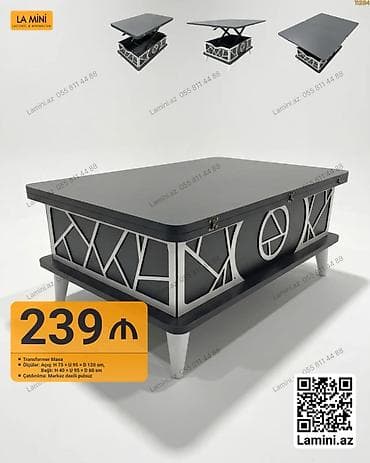 masa transformatoru: Transformerlənən masa – çoxfunksiyalı dizayn - Masa üstü qaldırılıb — 1