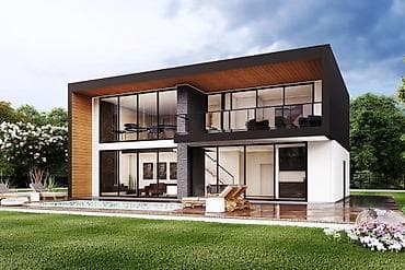 Müasir dizaynlı iki mərtəbəli villa layihəsi - Memarlıq: Minimalist