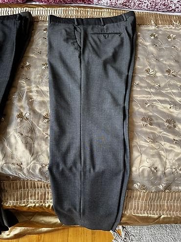 Kişi klassik şalvarı – boz rəng, xırda dama naxışlı parça. - Kəsim lalafo.az -da Kişi klassik şalvarı – boz rəng, xırda dama naxışlı parça. - Kəsim