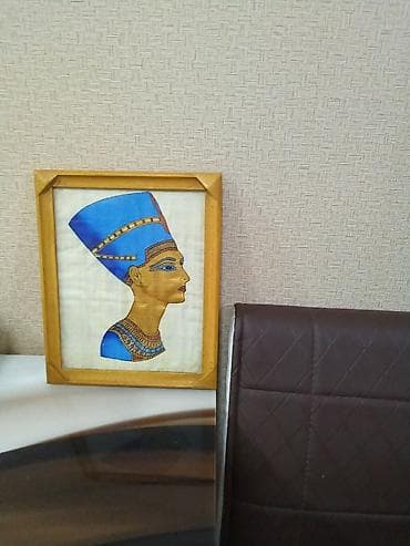 Велосипеды: Картина Нефертити на папирусной бумаге стариная — 1