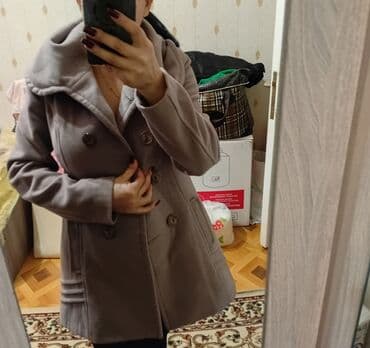 hərbi termo alt paltarı: Qadın palto - Rəng: boz-bej (taupe) - Model: qısa/orta uzunluqda — 2