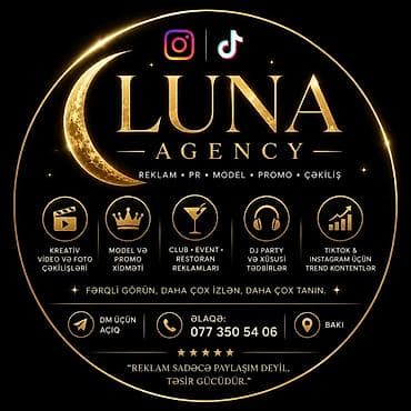 Reklam lövhələri: 🌙 LUNA AGENCY 🌙 🔥 Reklam • Klip • Film • TikTok • Promo çəkilişləri — 1
