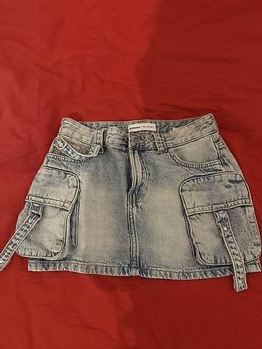 Мини Юбка, Bershka, Джинс, XS