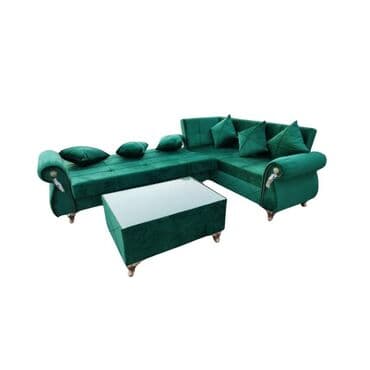 диваны в кафе: Угловой диван, Нераскладной, Без подьемного механизма, Велюровая ткань, Нет доставки — 1