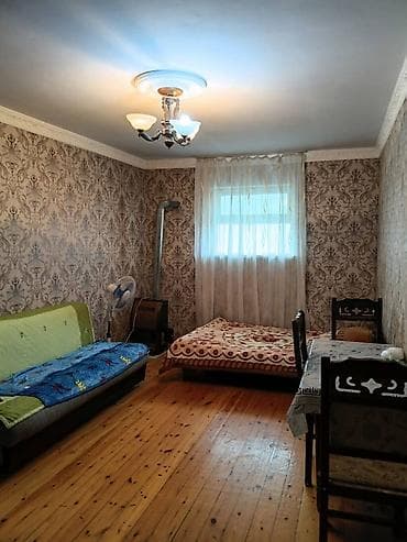 ağsuda ev: 1 otaqlı həyət evi (yarızirzəmi girişi ilə) - Plan: 1 geniş otaq — 6