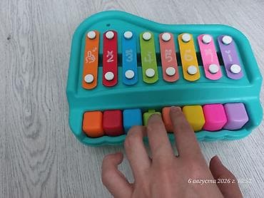 Oyuncaqlar: Uşaq üçün rəngarəng ksilofon-piano oyuncağı - 8 notalı metal ksilofon — 4