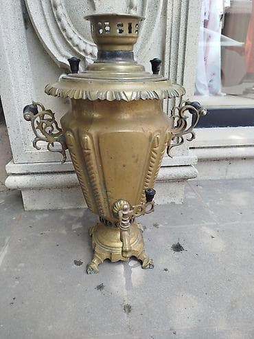 qedmi pullar: Antik mis samovar – köhnə Rusiya istehsalı, relyef naxışlı korpus və — 5