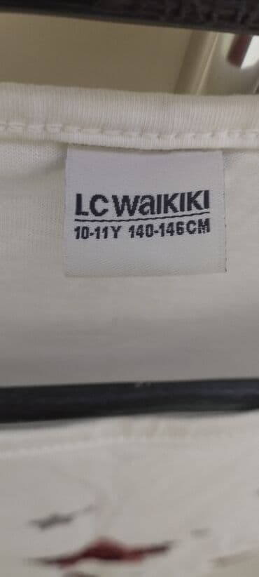 детская белая футболка: Köynək, Qız üçün, 9 - 10 yaş, Lc Waikiki — 3