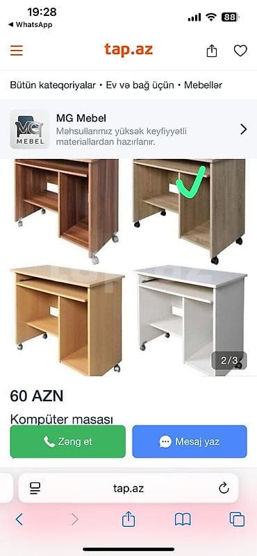 Kompyuter masası - Kompakt ölçülü, funksional dizayn -