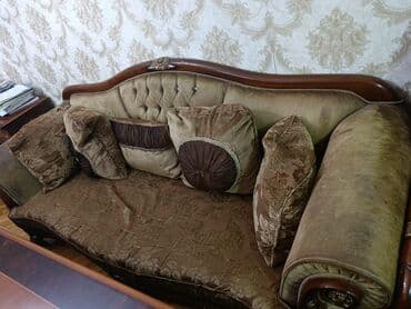 Гостиные гарнитуры: Диван, Б/у, Нераскладной, Без подьемного механизма, Ткань, Нет доставки — 3