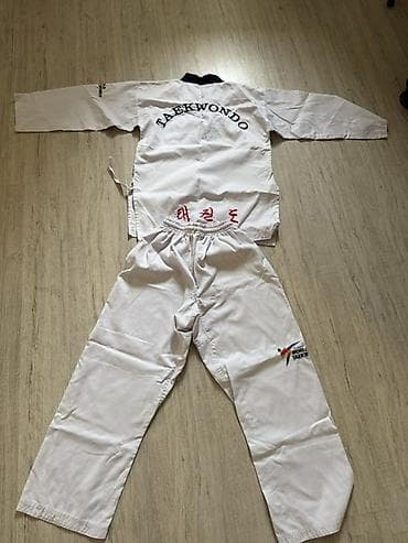 İdman formaları: Taekvondo forması və qoruyucu dəst - Forma: Ağ rəngli taekvondo — 2