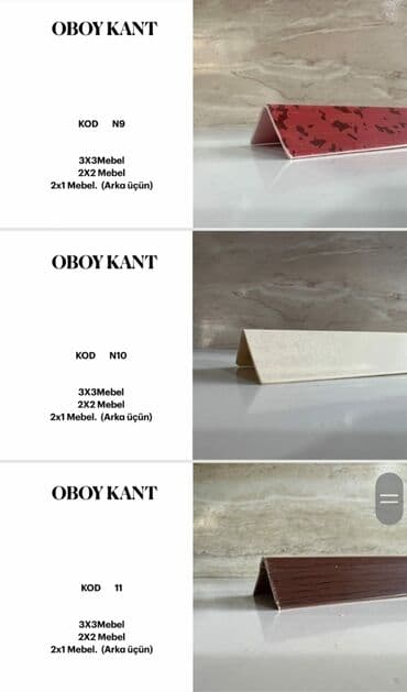 yapişqan aboy: Oboy kant profilləri – mebel künc və arxa hissələrin səliqəli — 1