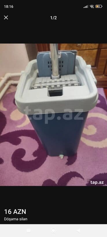 набор для рисования в баку: Evdə təmizliyi asanlaşdırmaq üçün nəzərdə tutulmuş mop və vedrə dəsti — 1