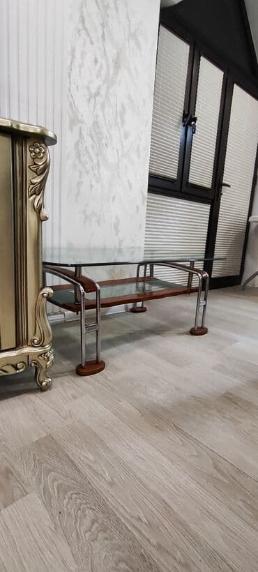 стекло для журнального столика: Журнальный стол, Б/у, Нераскладной, Стекло, Прямоугольный стол — 2