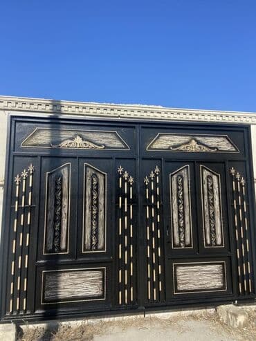 fab lak: Yeni Dəmir Həyət darvazası, Yana açılan, 350 m, Avtomatik, Qapı ilə, rəng - Qara, Kredit yoxdur, Ödənişli quraşdırma, Ünvandan götürmə, Ödənişli çatdırılma, Rayonlara çatdırılma — 1