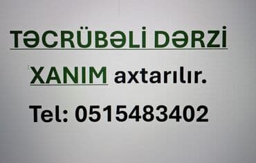 is elanlari sumqayit 2023: Dərzi tələb olunur, 1-2 illik təcrübə, 6/1 — 1