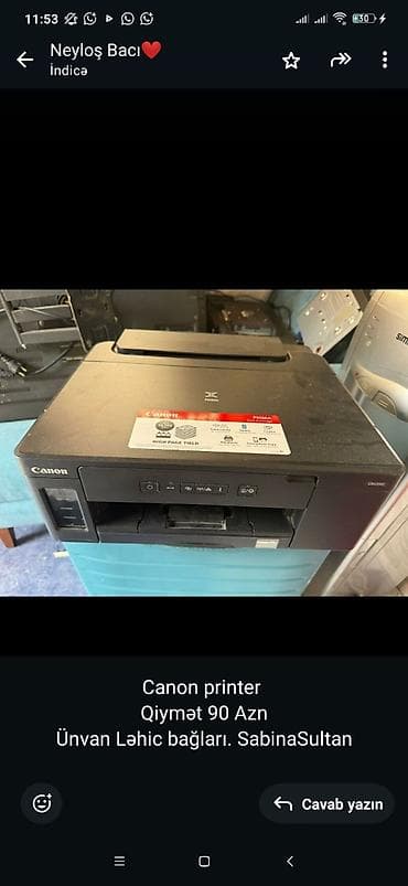 mf 3010 printer: Canon printer 
Qiymət 90 Azn
Ünvan Ləhic bağları. SabinaSultan — 1