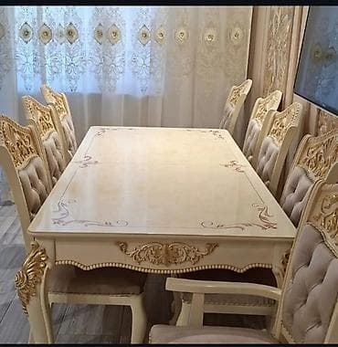 file: Klassik üslubda yemək otağı dəsti - 1 ədəd böyük düzbucaqlı masa — 1