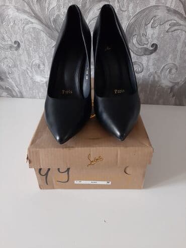 детские кожаные туфли: Туфли, Размер: 38, цвет - Черный, Б/у — 2