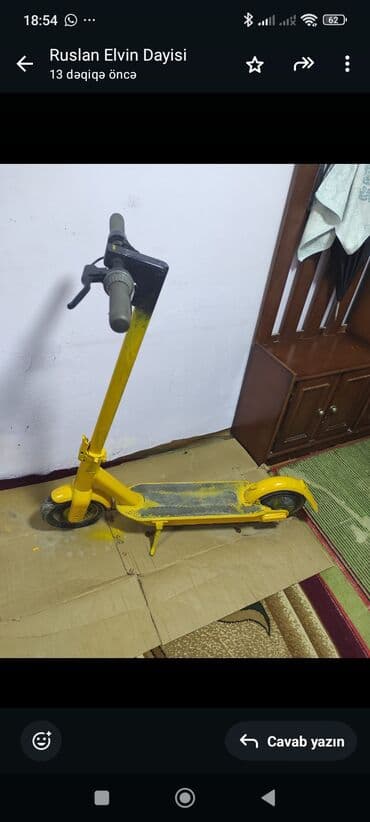 электрический скутер в баку: Elektrik skuter – sarı rəng - Rulda inteqrasiya olunmuş LED displey — 3