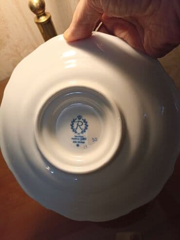 kahla made in gdr: Çay dəsti, rəng - Göy, Farfor, Reichenbach, 1 nəfərlik, Almaniya — 3