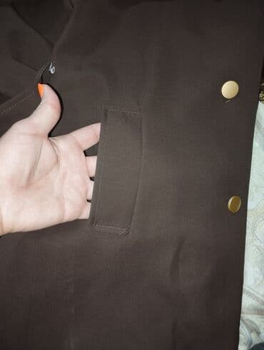 hicablı geyim: Palto, XL, rəng - Qəhvəyi — 2