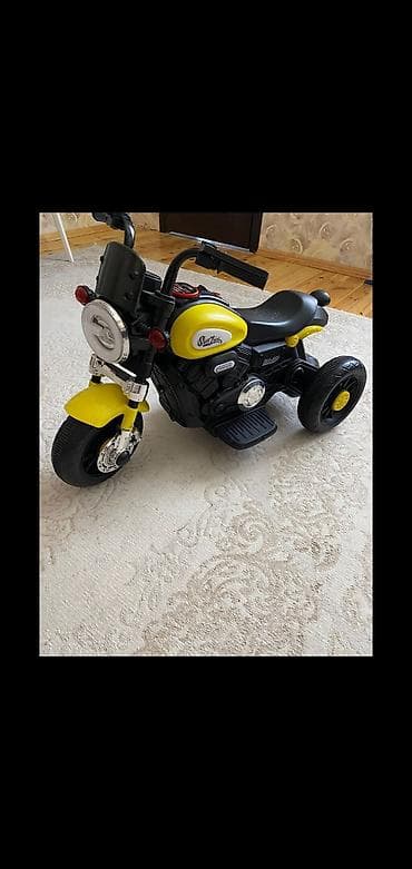 Uşaq üçün elektrikli üçtəkərli motosiklet - Rəng: sarı/qara təzədi — 3