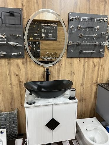 Шкафы для ванной: Hamam üçün lavabo dəsti – modern dizayn Təsvir: - Üstdən quraşdırılan — 3