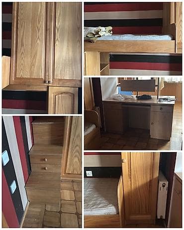 uşaq şkafları: Oğlan və qız üçün, 2 təknəfərlik çarpayı — 1