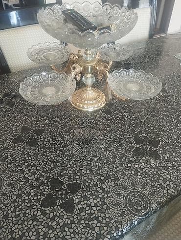 qara tut murebbesi: Kristal meyvə və qəlyanaltı vazası – çoxmərtəbəli - Material: qalın — 1