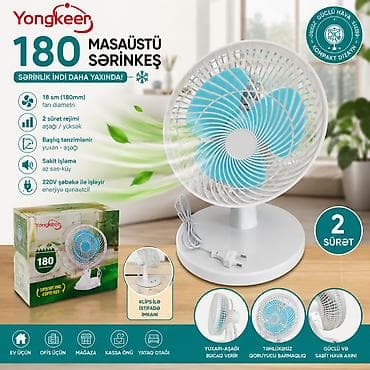 "Yongkeer 180" Masaüstü Sərinkeş 18sm 2 Sürətli . ❄️ Sərinlik artıq