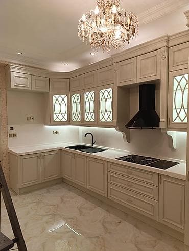 şuşə stol: Sifarişlə mətbəx dəsti, Özü çəkən petlələr, MDF, Kredit yoxdur — 1