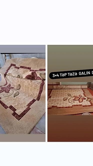 3x4 xalça – qalın, yumşaq və isti saxlayan material. - Rəng: bej fon