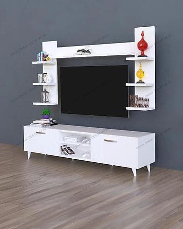 divar refleri: Televizor Altlığı Müasir dizaynlı TV stendi və divar rəf dəsti — 1