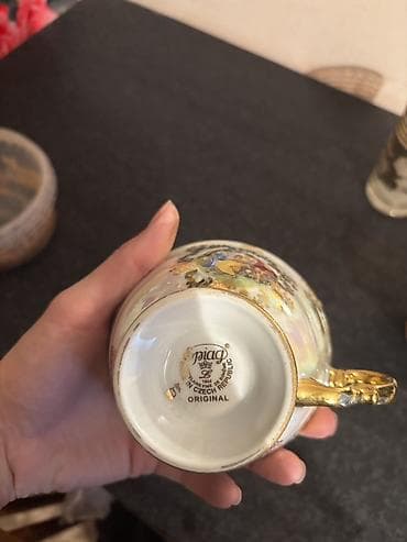 qab dəsti: Fincanlar, rəng - Ağ, Keramika, 6 ədədli dəst, Çexiya — 3