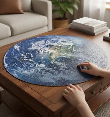 türkiyənin xəritəsi: - Dairəvi dünya xəritəsi temalı puzzle - 1000 hissə - Yüksək detallı — 1