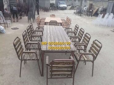 аренда столов и стульев бишкек: Новый, Прямоугольный стол, 4 стула, Нераскладной, Со стульями, Дерево, Азербайджан — 6